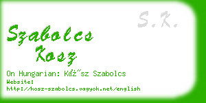 szabolcs kosz business card